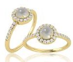 Fashion ring with 5mm round Mop